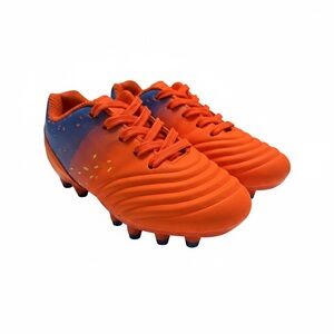 Kids' Soccer Cleats Toddler Size 10K Orange/Blue Lace-Up